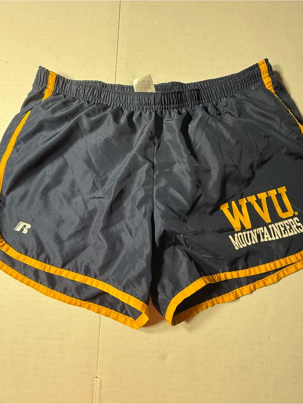 Russell Athletic Navy and Gold WVU Mountaineers Women’s Shorts